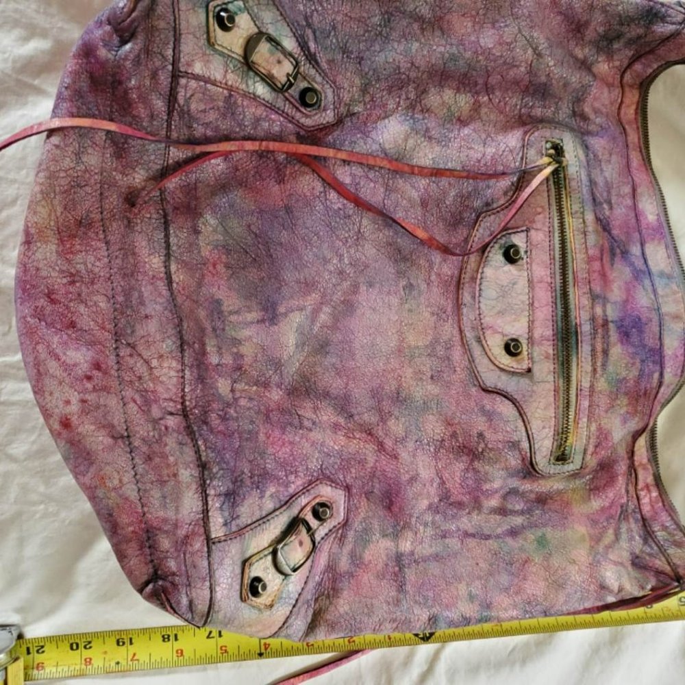 Balenciaga pink blue purple gray graffiti classic giant day city bag work agneau - Picture 14 of 14